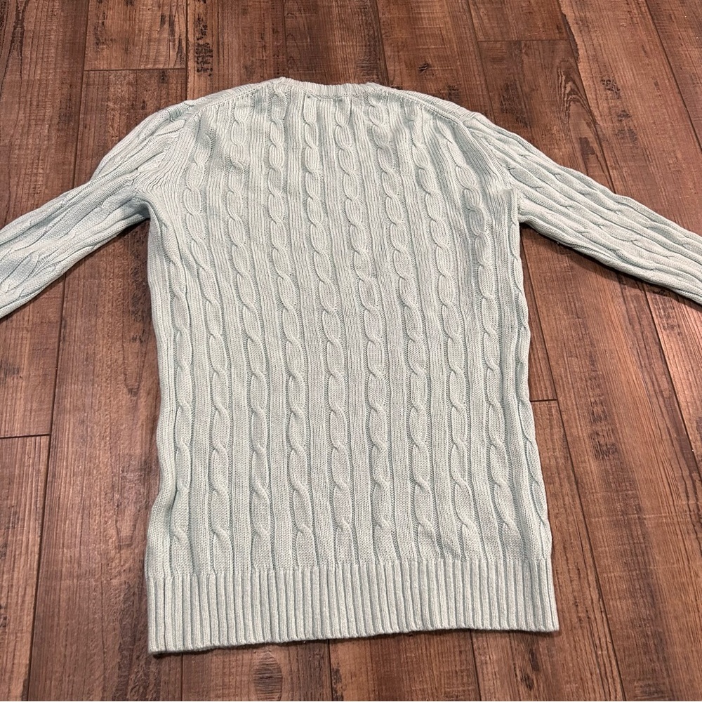 Vineyard Vines Womens Blue Crewneck Cashmere Wool Sweater Cable Knit - Picture 2 of 7